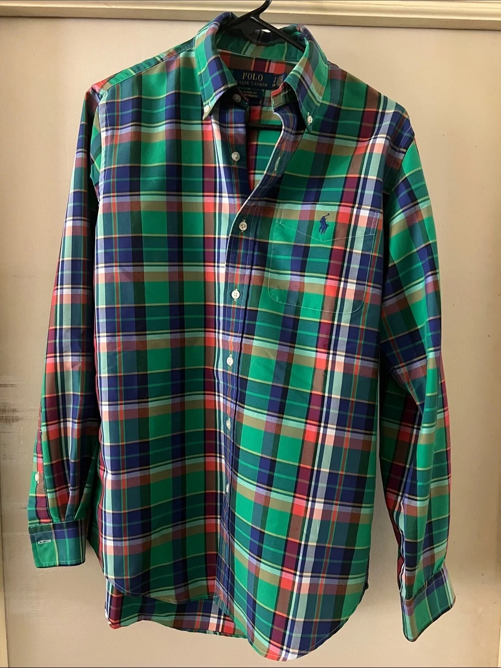 Polo by Ralph Lauren Green and Blue Plaid Button-Down Shirt